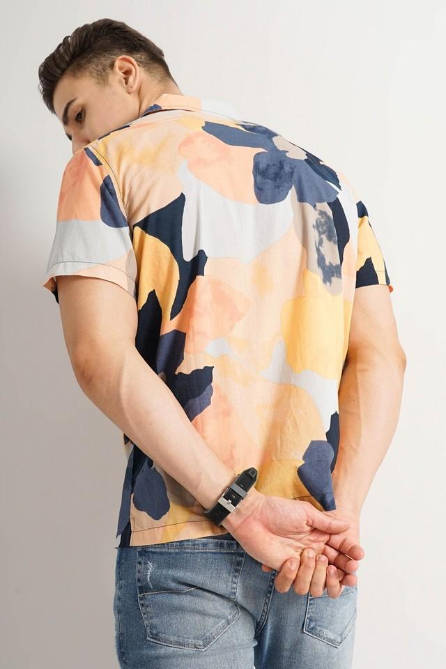 printed cotton regular fit mens casual shirt