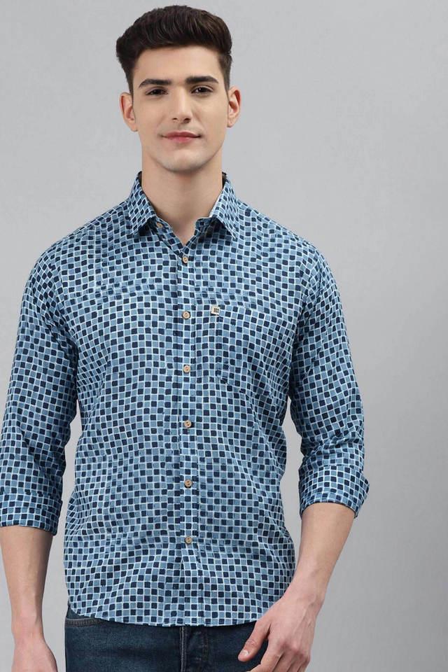 printed cotton regular fit mens casual shirt