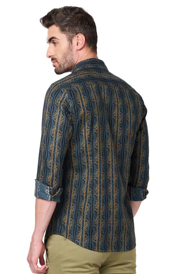 printed cotton regular fit mens casual shirt