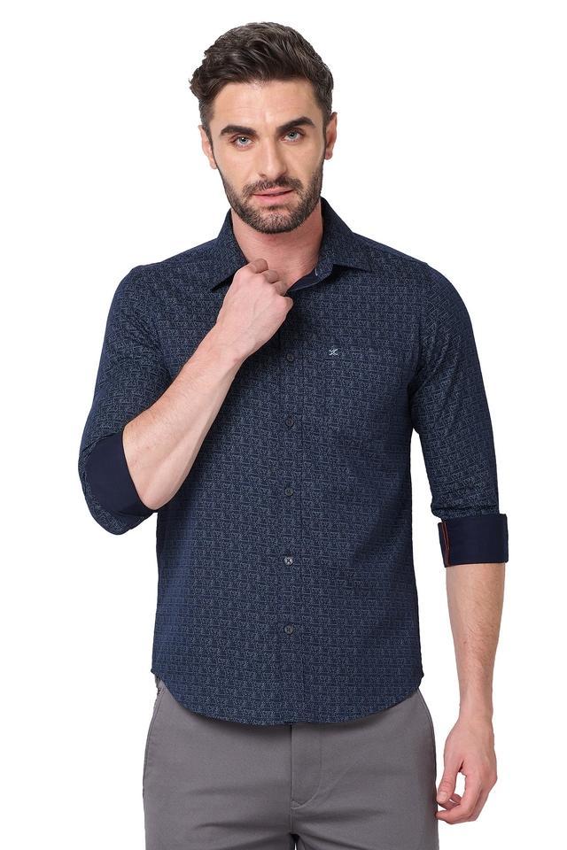 printed cotton regular fit mens casual shirt