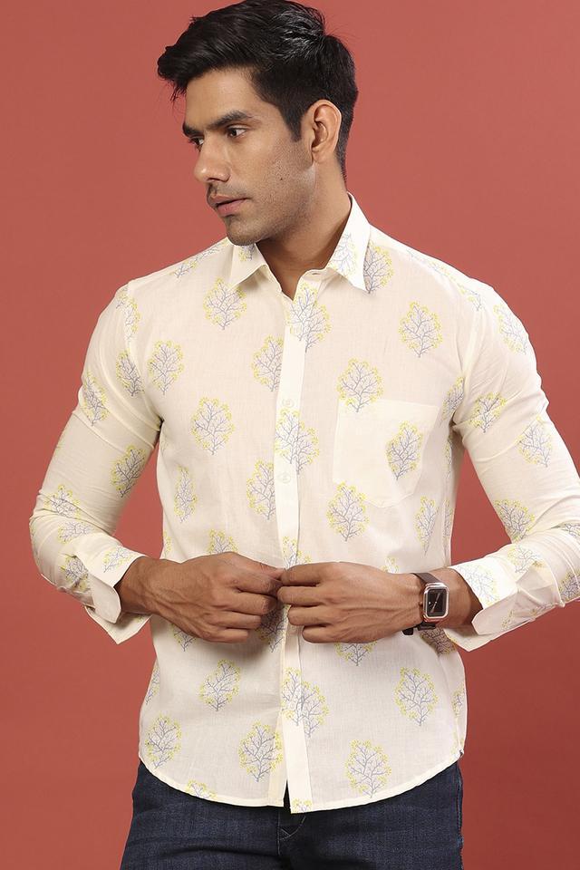 printed cotton regular fit mens casual shirt