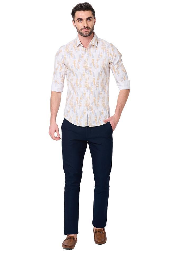 printed cotton regular fit mens casual shirt