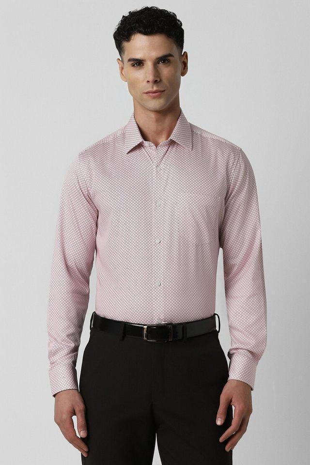 printed cotton regular fit mens formal shirt