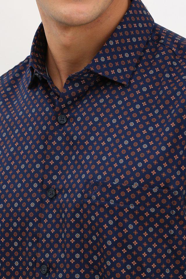 printed cotton regular fit mens formal shirt