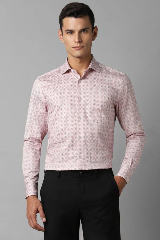 printed cotton regular fit mens formal shirt