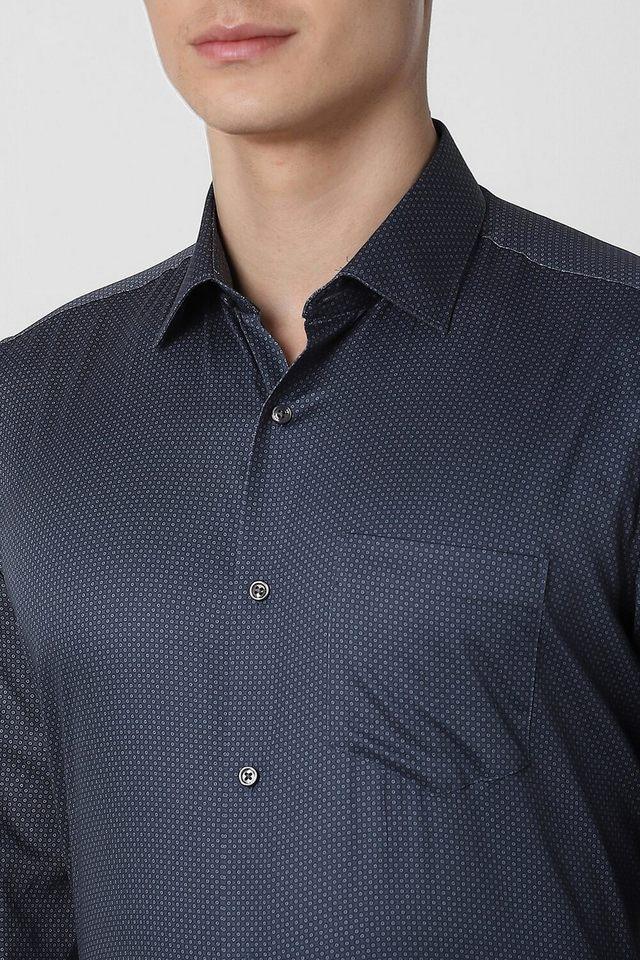 printed cotton regular fit mens formal shirt