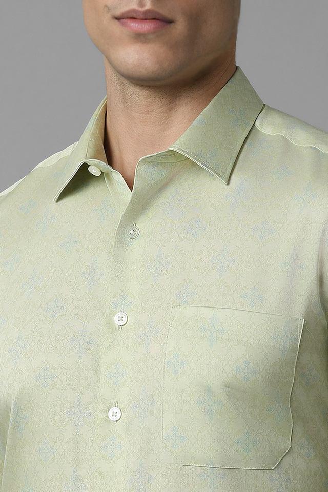 printed cotton regular fit mens formal wear shirt