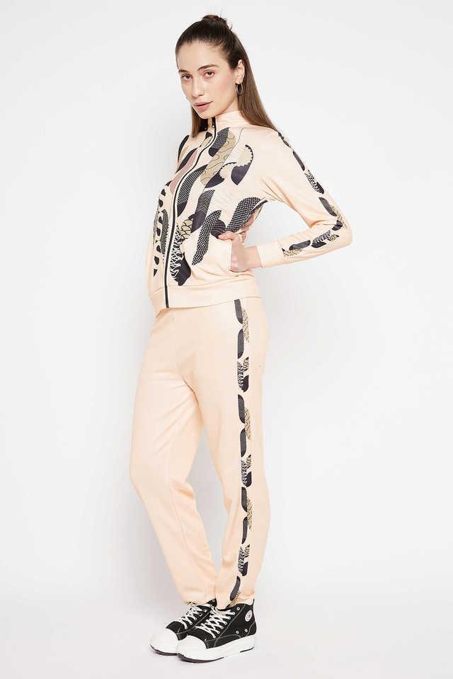 printed cotton regular fit womens tracksuit