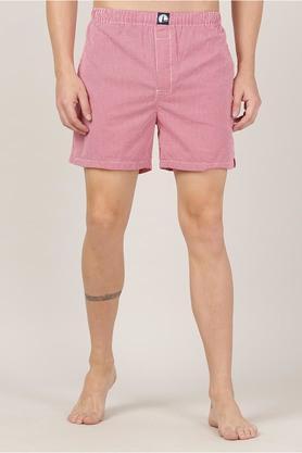 printed cotton regular men's shorts - red