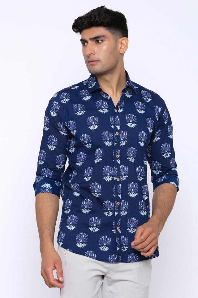 printed cotton relaxed fit mens casual shirt