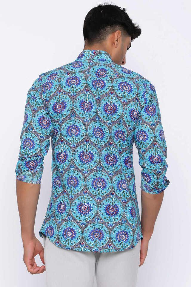 printed cotton relaxed fit mens casual shirt