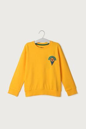 printed cotton round neck boys character sweatshirt - mango