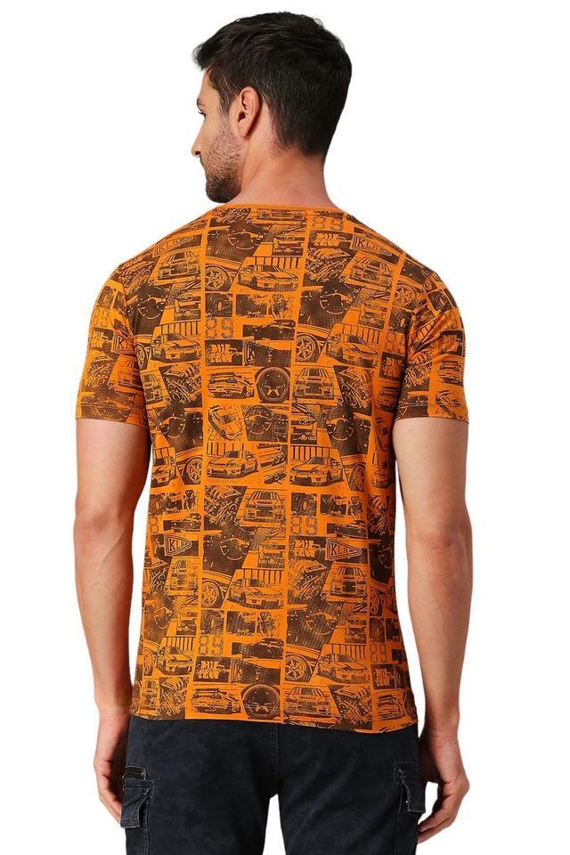 printed cotton round neck mens t-shirt