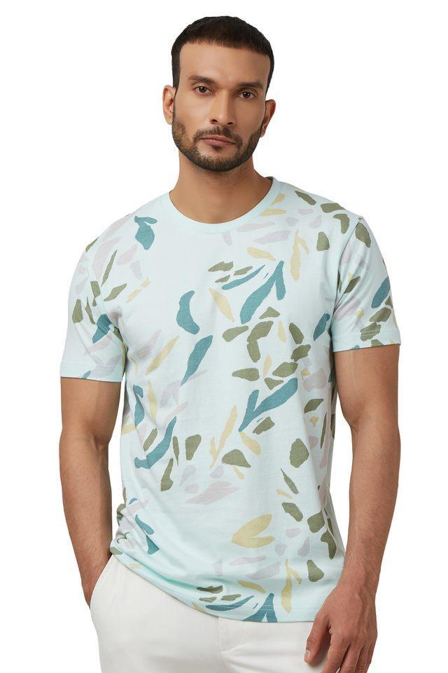 printed cotton round neck mens t-shirt