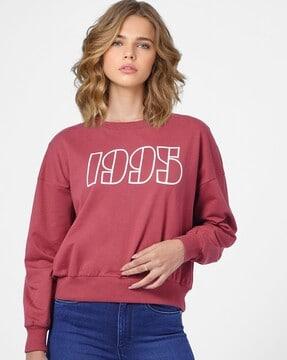 printed cotton round-neck sweatshirt