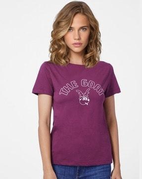 printed cotton round-neck t-shirt