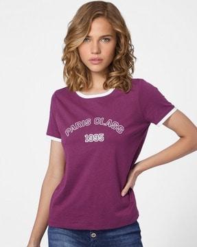 printed cotton round-neck t-shirt