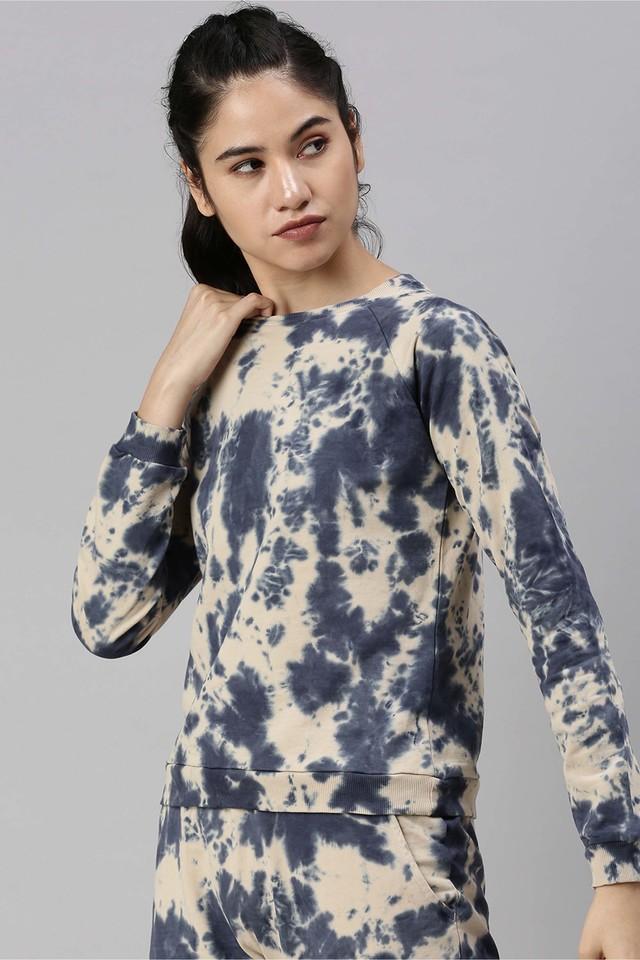 printed cotton round neck womens sweatshirt