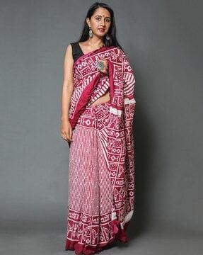 printed cotton saree