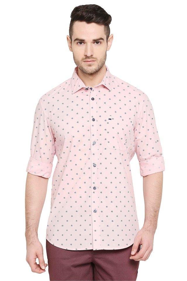 printed cotton slim fit mens casual shirt