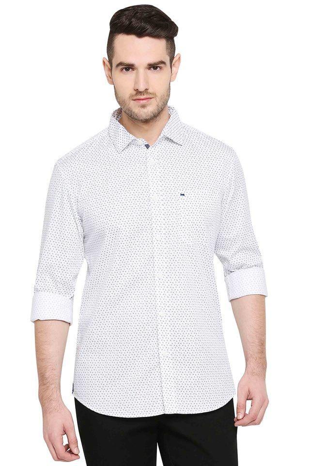 printed cotton slim fit mens casual shirt