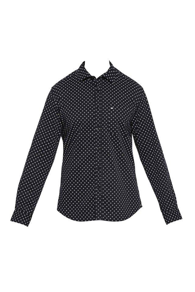 printed cotton slim fit mens casual shirt