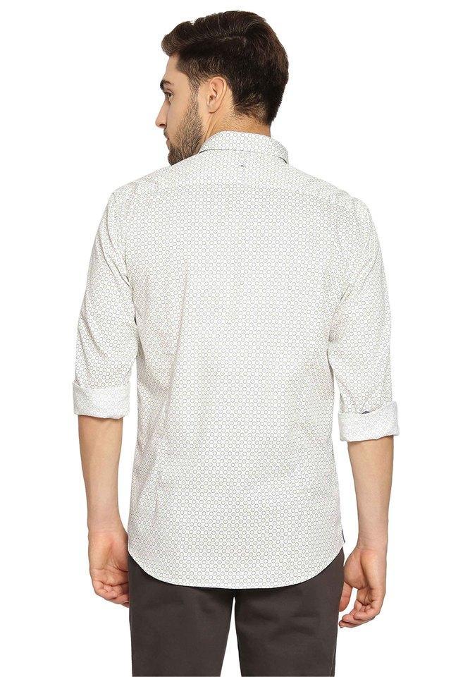 printed cotton slim fit mens casual shirt