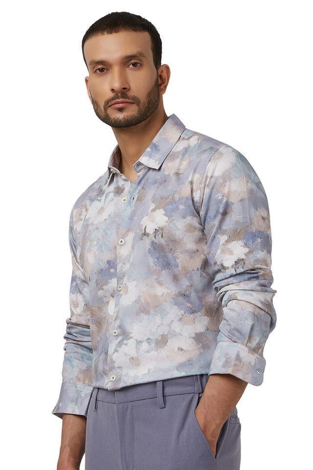 printed cotton slim fit mens casual wear shirt