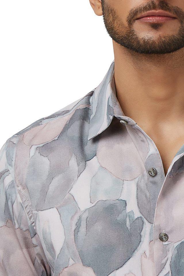 printed cotton slim fit mens casual wear shirt