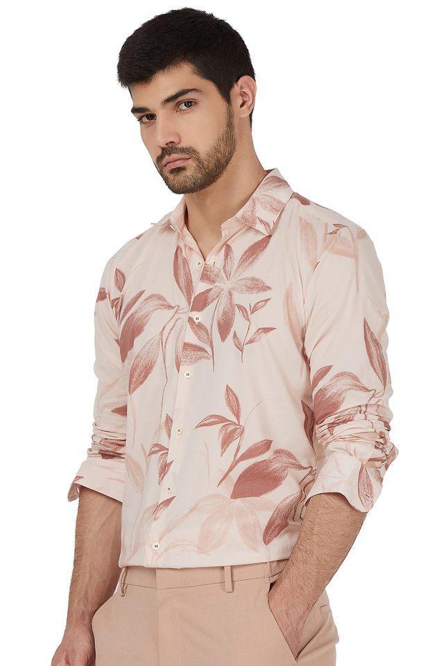 printed cotton slim fit mens casual wear shirt