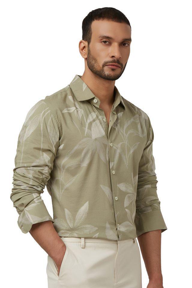 printed cotton slim fit mens casual wear shirt