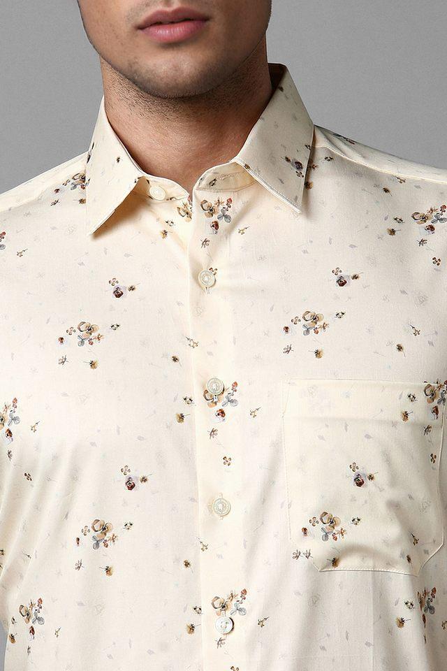 printed cotton slim fit mens formal shirt