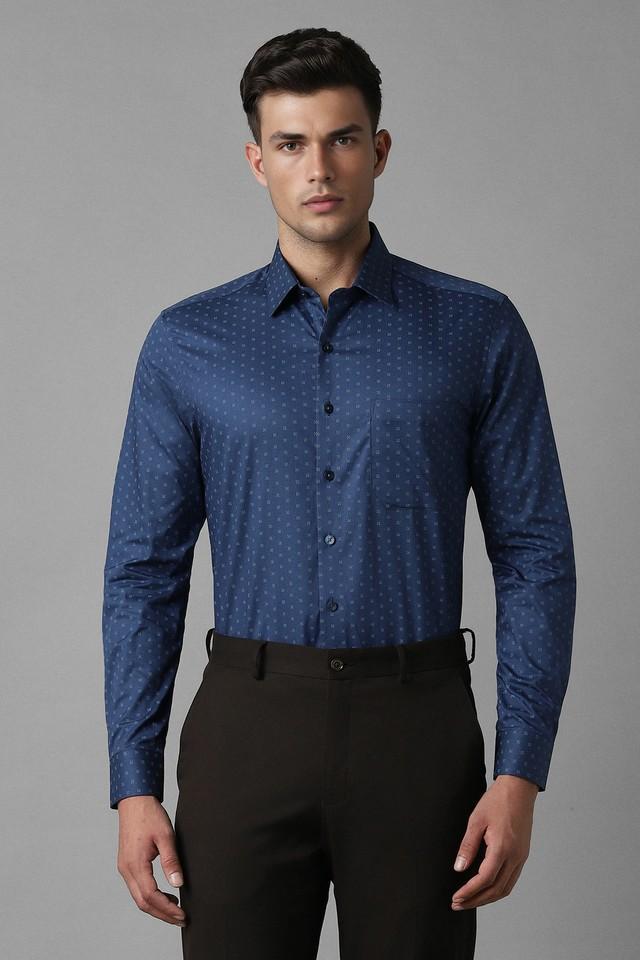 printed cotton slim fit mens formal wear shirt