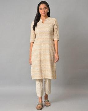 printed cotton straight kurta