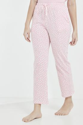 printed cotton women's casual wear pyjama - light pink