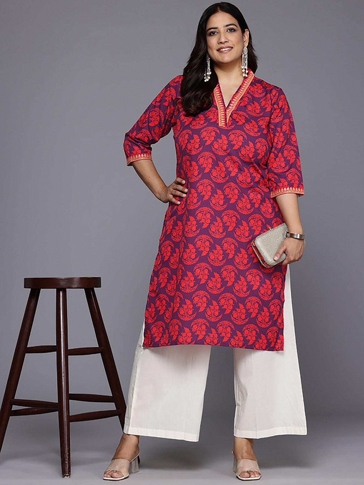 printed crepe multi-colour kurta