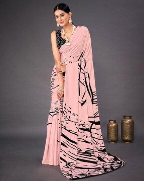 printed crepe saree