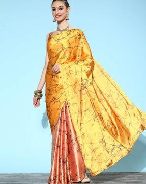 printed crepe saree