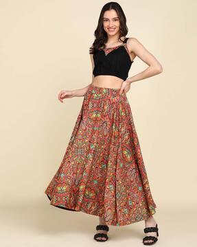 printed crepe skirt & top set