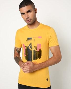 printed crew-neck slim fit t-shirt