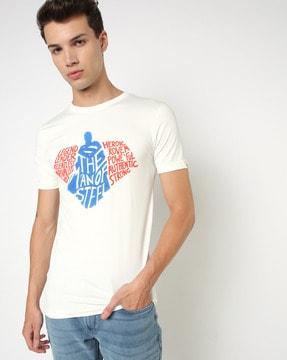 printed crew-neck slim fit t-shirt