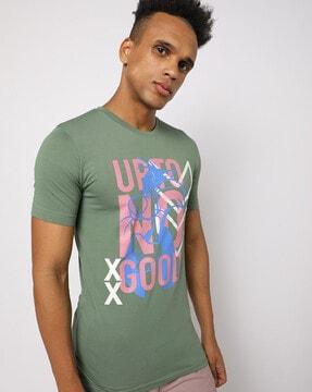 printed crew-neck slim fit t-shirt