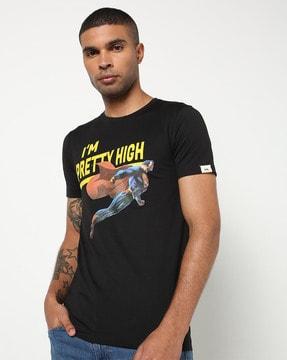 printed crew-neck slim fit t-shirt