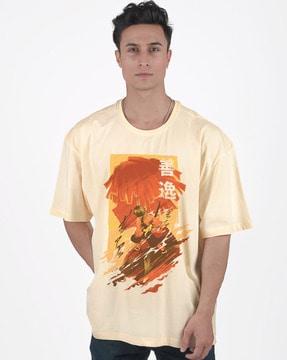 printed crew-neck t-shirt with short sleeves