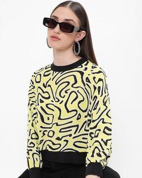 printed crew-neck top