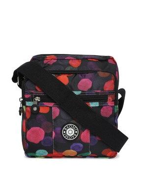 printed crossbody shoulder bag with detachable strap