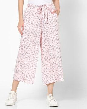 printed culottes with slip pockets