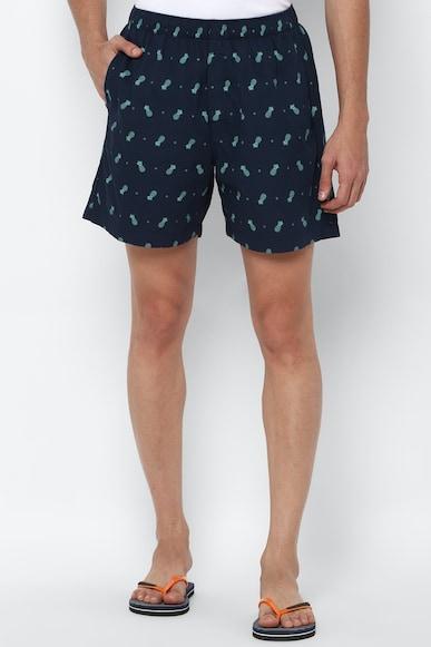 printed dark knee length shorts