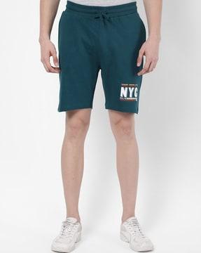 printed drawstring waist shorts
