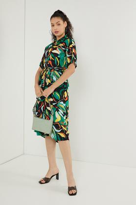 printed dress for women - black